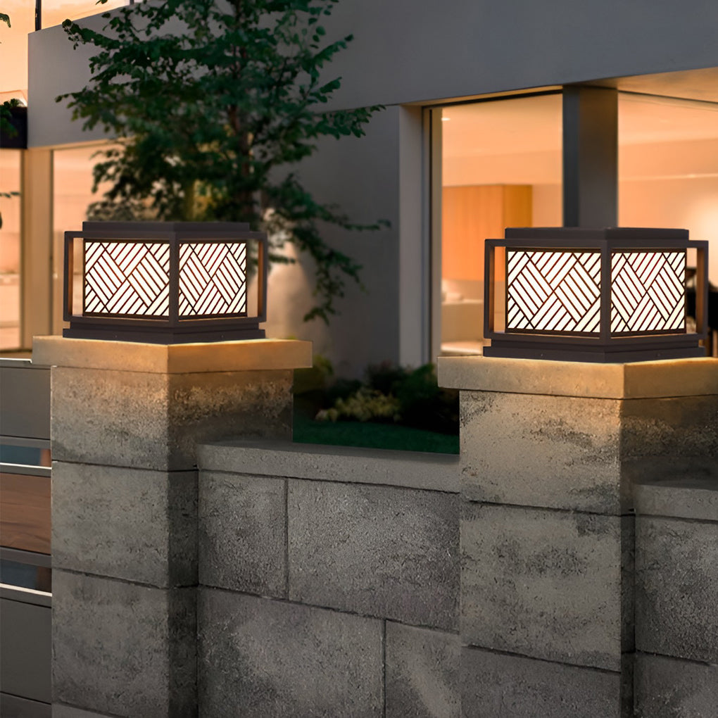Modern Square Solar Post Cap Light — Galvanized Steel & Acrylic, 10W LED, Waterproof, Outdoor Pillars