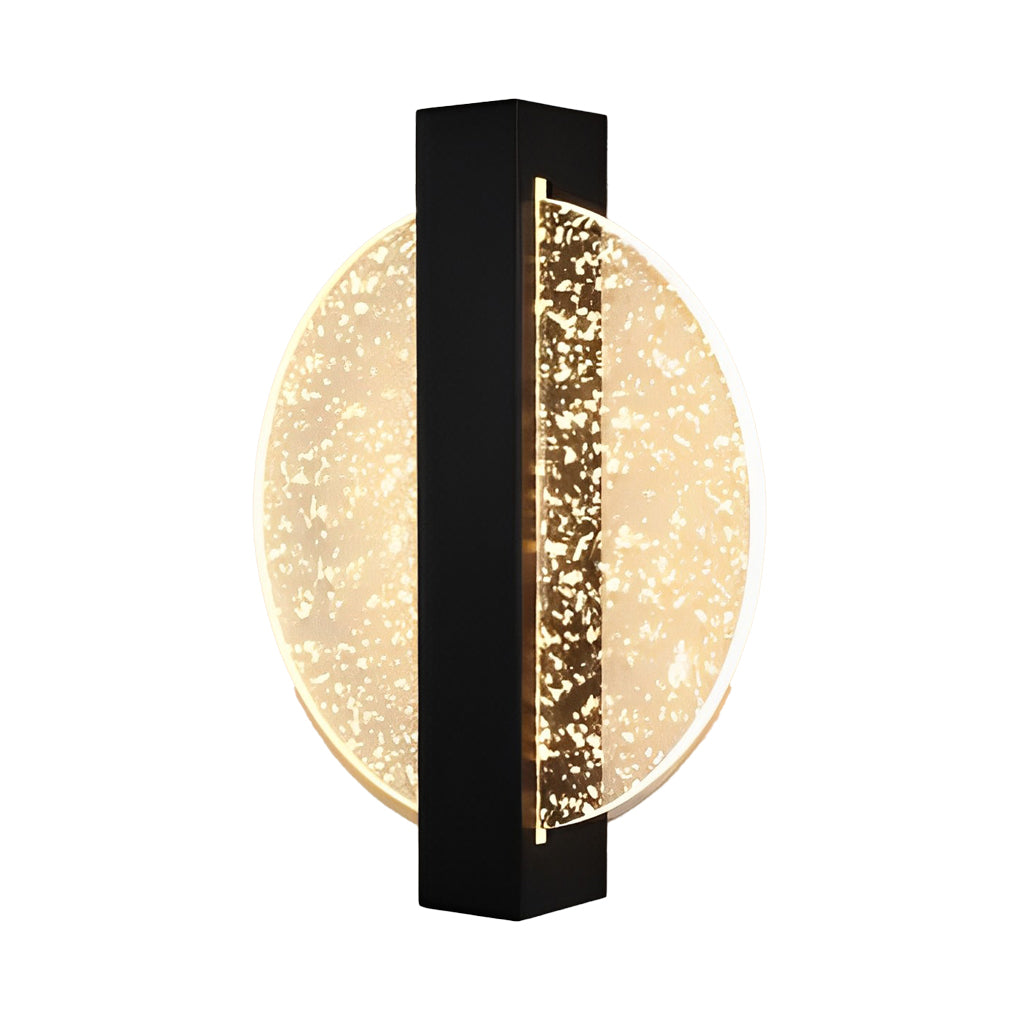 Round, Square, and Semicircle LED Wall Sconce — Acrylic, Hardwired, Black or Gold, Modern Retro
