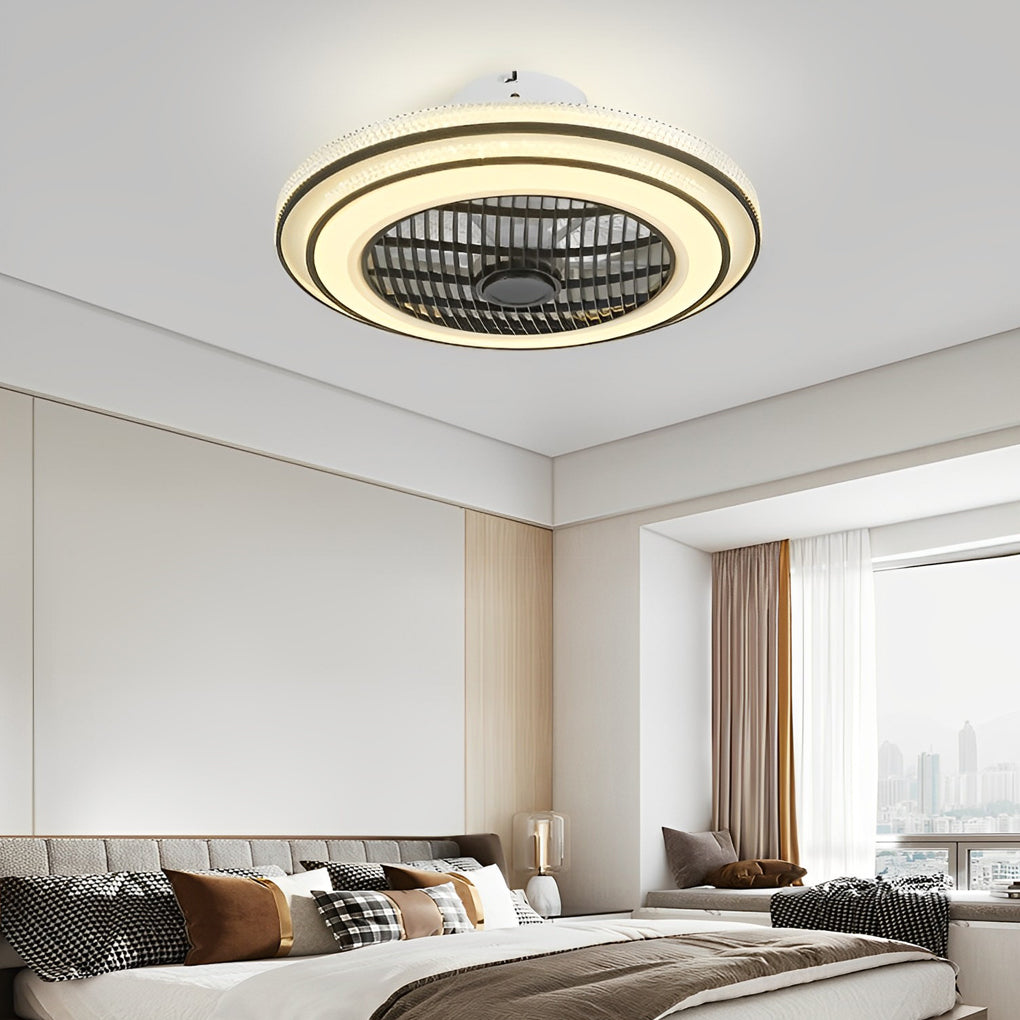 Modern Bladeless Ceiling Fans with Intelligent Timing, Mute Function, and LED Light