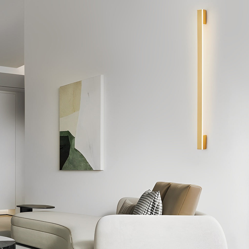 Minimalist Linear Wall Sconce — Copper & Acrylic, LED, Three-Step Dimming (3000K/4500K/6000K), 24"/31"/39"