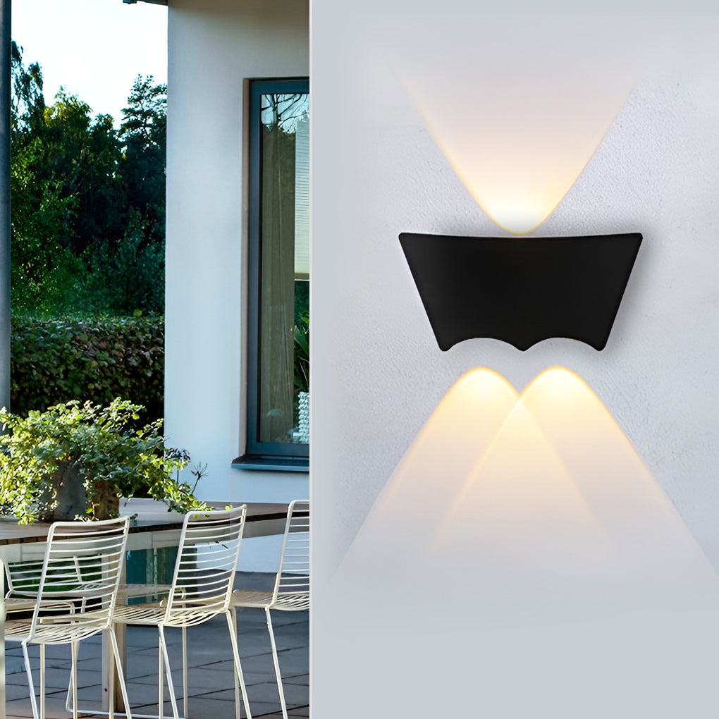 Modern Waterproof Black LED Up and Down Wall Washer Sconce Light
