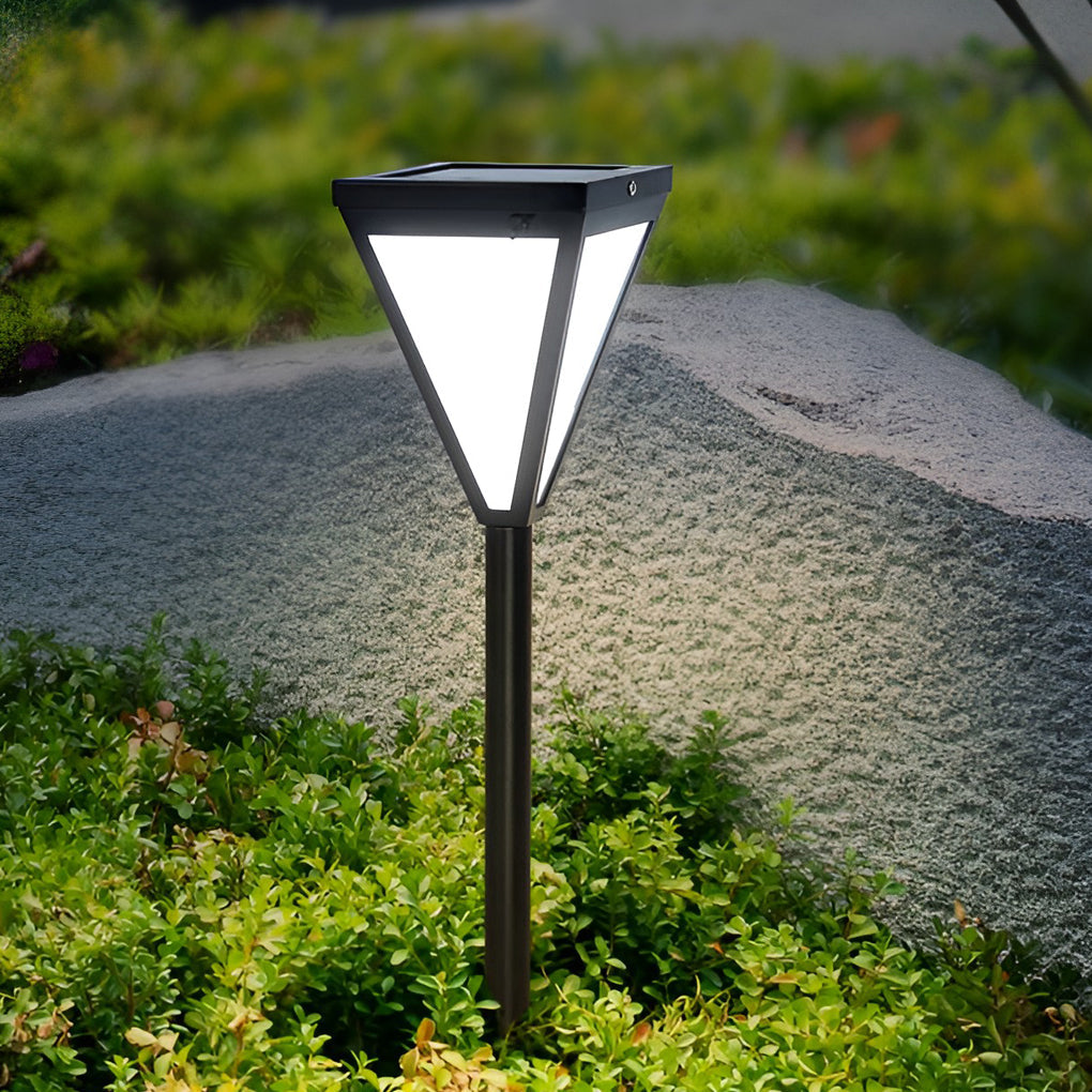 Sleek Solar LED Pathway Post Light — Black Metal, Acrylic Shade, 2.6W, 6" Wide, 30" Height