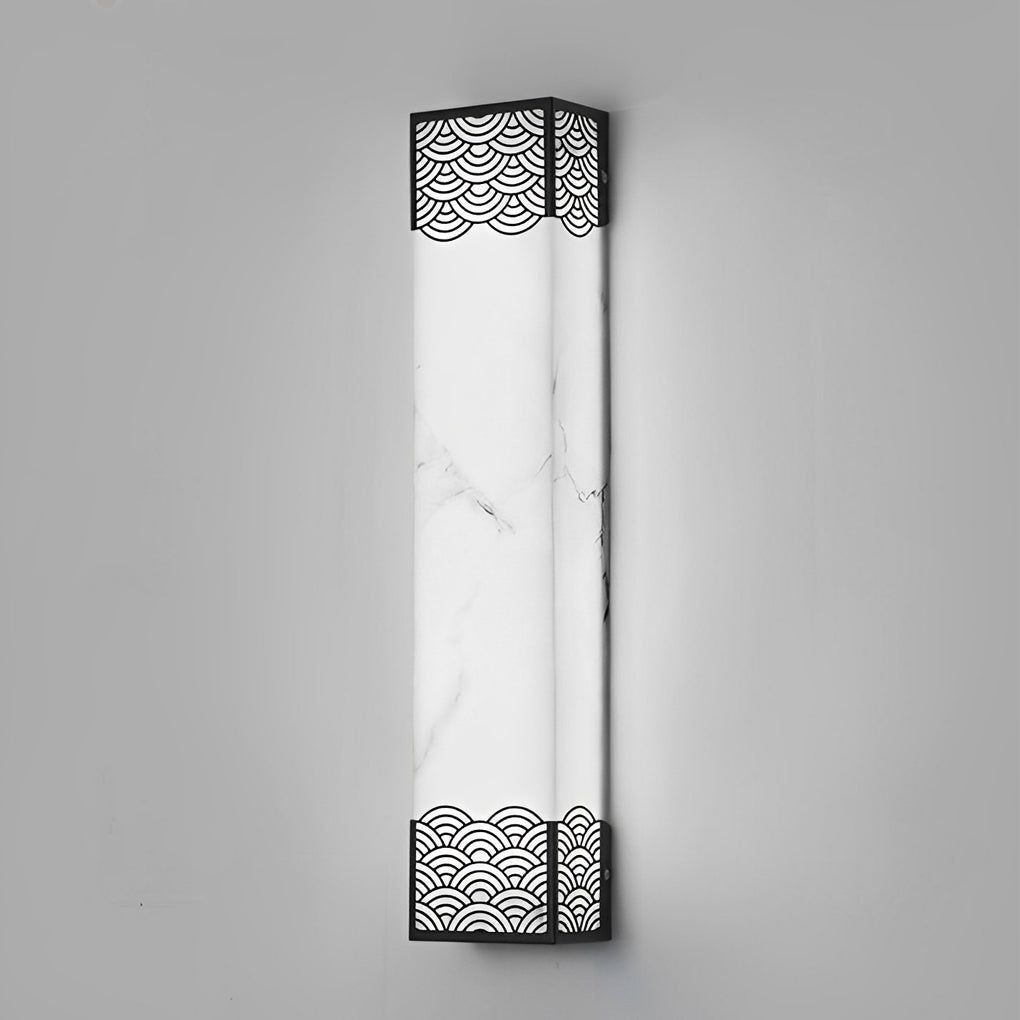 Vintage Rectangular Outdoor Wall Sconce — Stainless Steel & Resin, LED 20W, 3-Color Temperature, IP-Rated Weatherproof, 26" Height