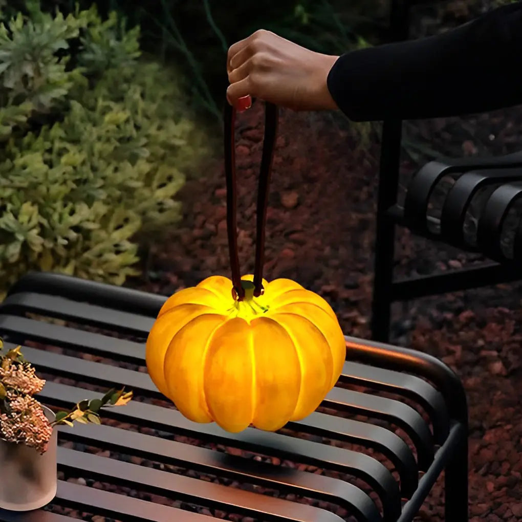 Waterproof Portable Resin Pumpkin LED Lights - USB Rechargeable for Outdoor Use Luxe
