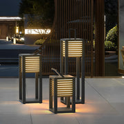 Modern Black Square Solar Outdoor Lantern — Stainless Steel & PC, Portable LED, IP65 Weatherproof