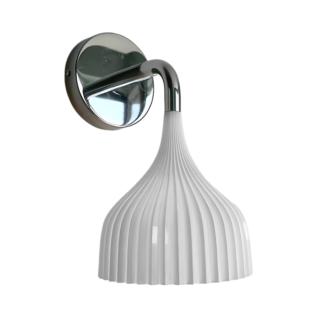 Pleated Iron Wall Sconce — White, Transparent, or Yellow, E14 5W, Modern Retro