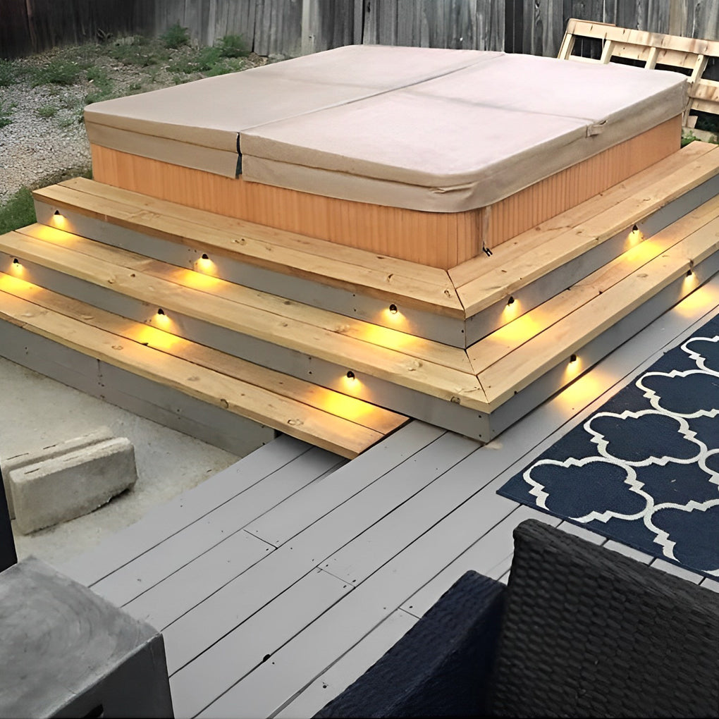 Half-Moon LED Step & Deck Light — Aluminum, Downward, 12–36V Low Voltage, IP67 Weatherproof, 3.7" Diameter