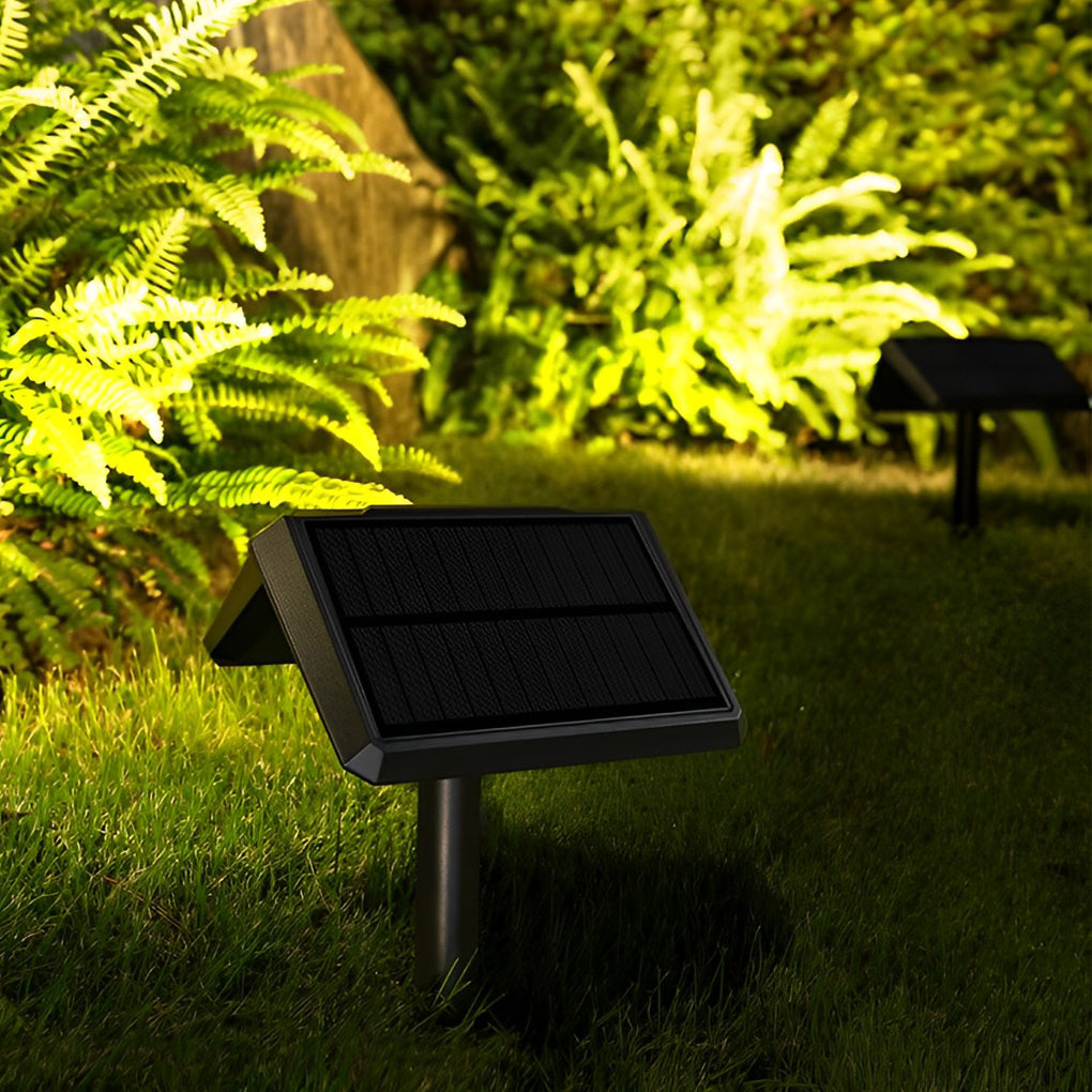 Black Solar Outdoor Flood Lights, Set of 2 — LED, IP65, Dual Color Temp (3200K/6500K), Auto Day/Night