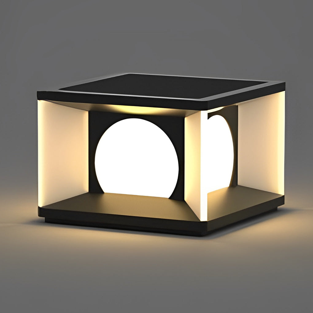 Modern Square Solar Post Cap Light — Stainless Steel, LED, IP65 Weatherproof, 3000K Warm White