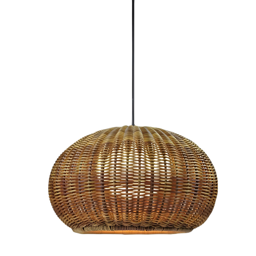 Rattan Lantern Outdoor Pendant & Wall Sconce — PE Rattan, E27 LED, 12W, IP55, Warm White 3000K, Beige or Coffee