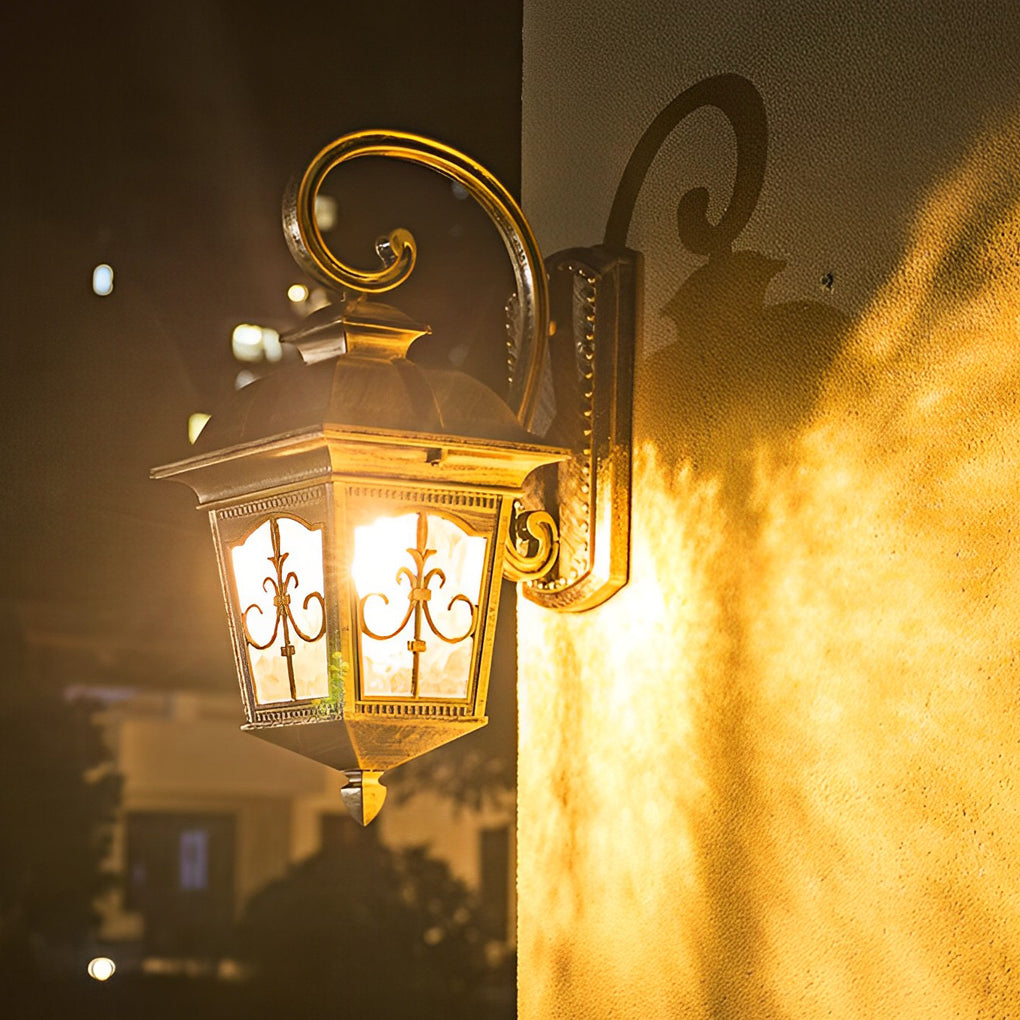 Retro European Outdoor Wall Sconce — Die-Cast Aluminum and Glass, E27, IP65 Weatherproof