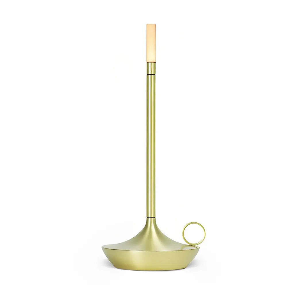 Minimalist Table Lamp with Cordless Portable Candle Wick LED Luxe