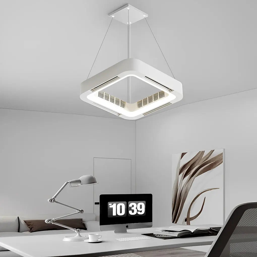 Modern Bladeless Ceiling Fan with Chandelier LED Lights and Inverter Luxe