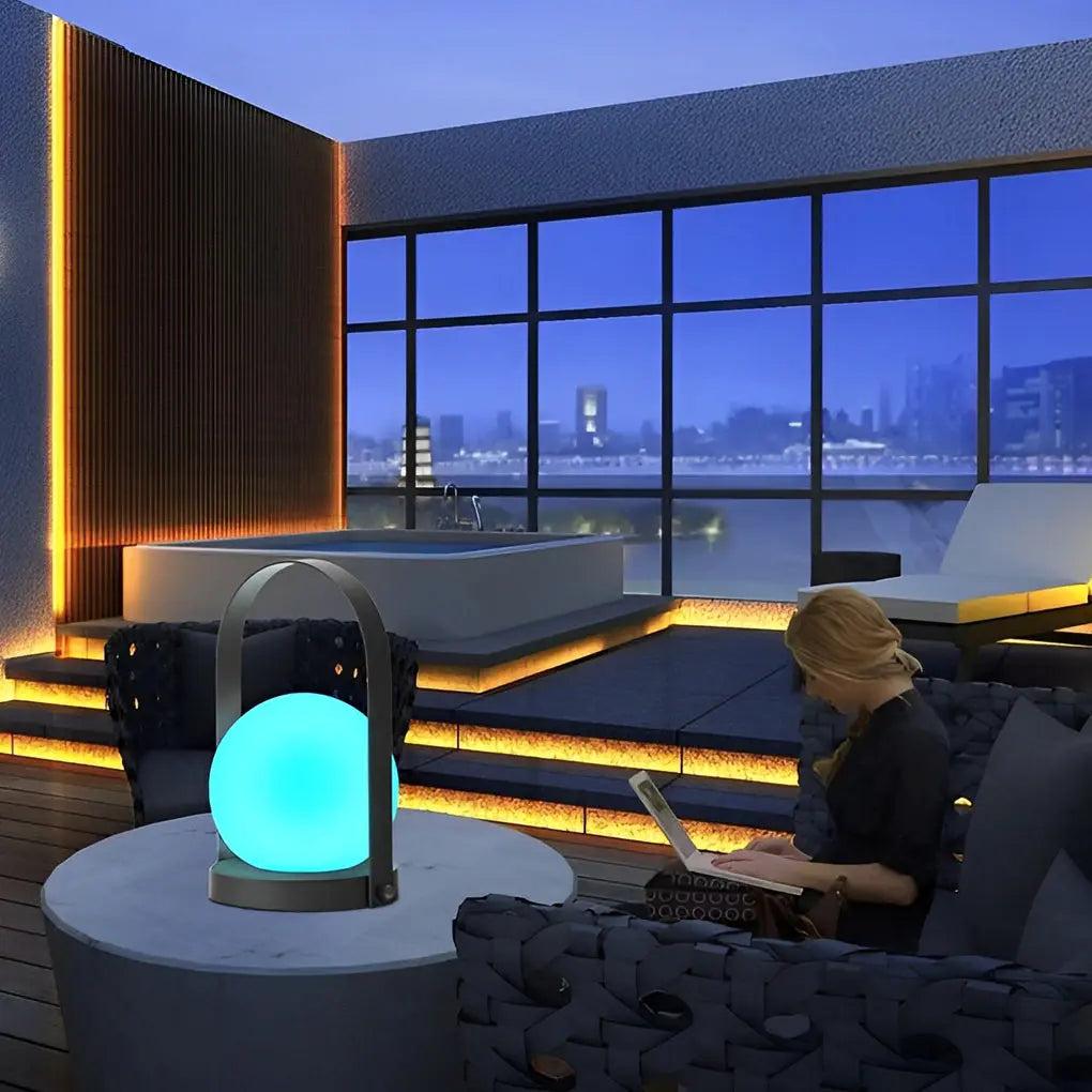 Mini Global Table Lamp with Opal LED RGB and Remote Control Luxe