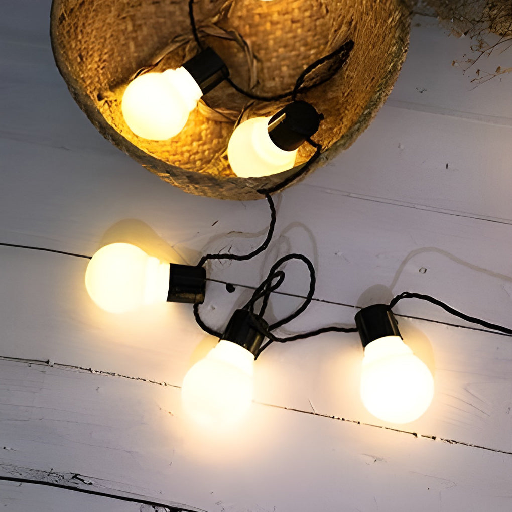Solar LED Ball String Lights — Warm White 3000K, IP44 Weatherproof, Connectable up to 10 Strands