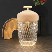 Elegant Cup-Shape Crystal Table Lamp for Ambient Glass Lighting Luxe