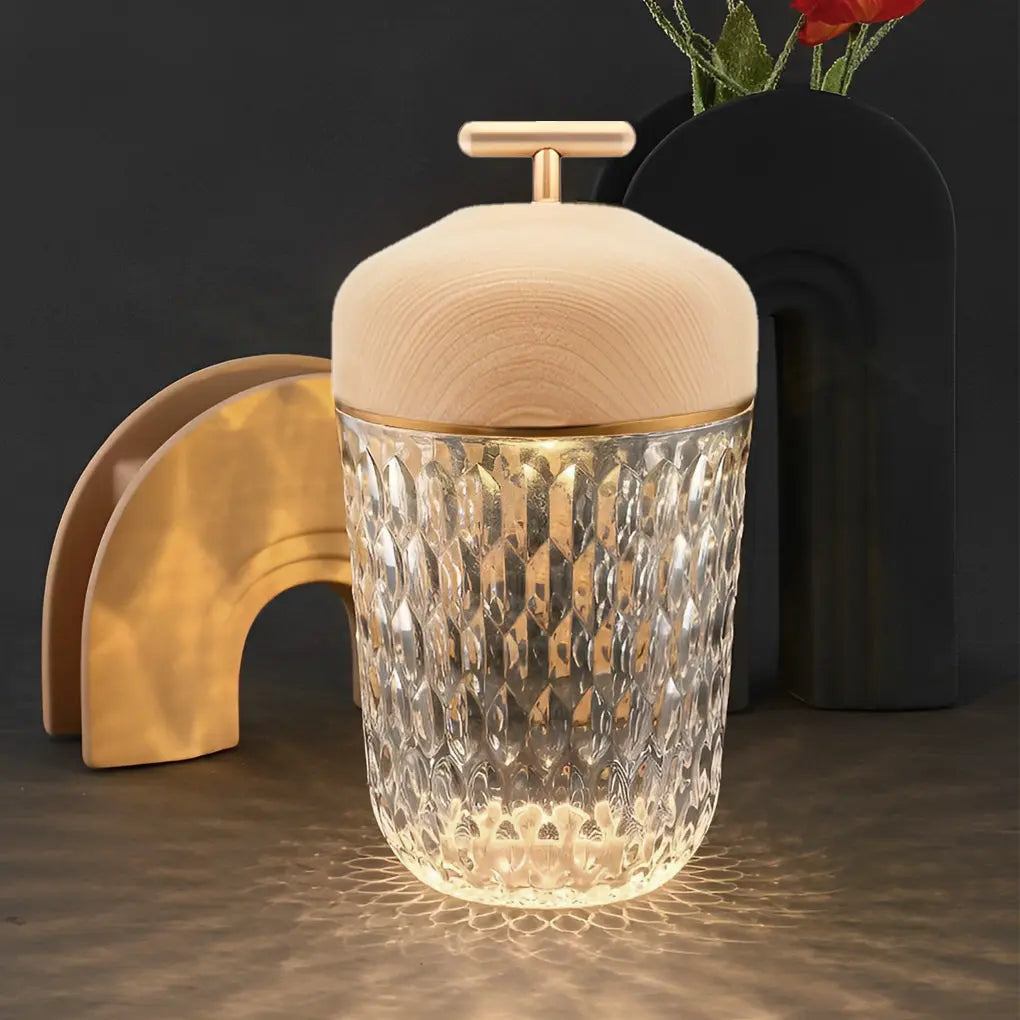 Elegant Cup-Shape Crystal Table Lamp for Ambient Glass Lighting Luxe
