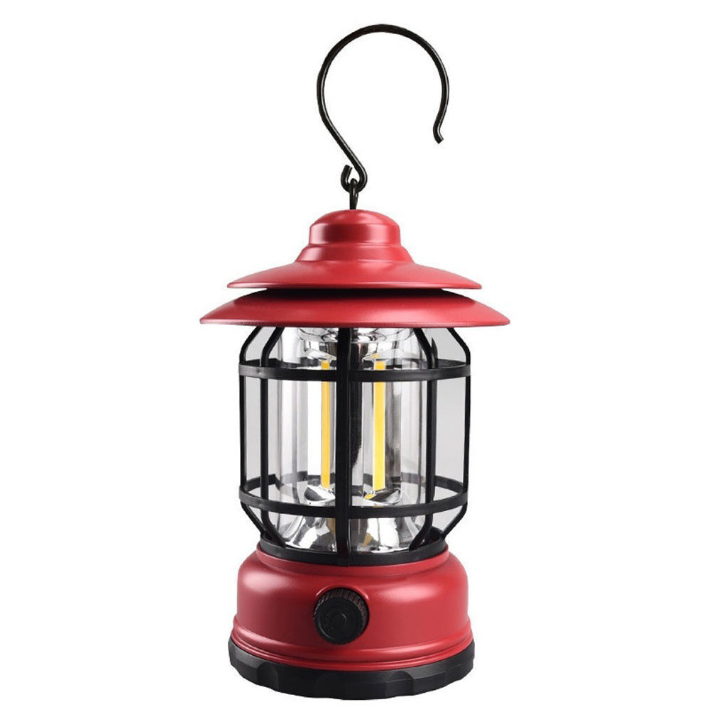 Retro Portable Camping Lantern — LED, USB-C Rechargeable, IP65 Waterproof, 3000K–6000K Adjustable