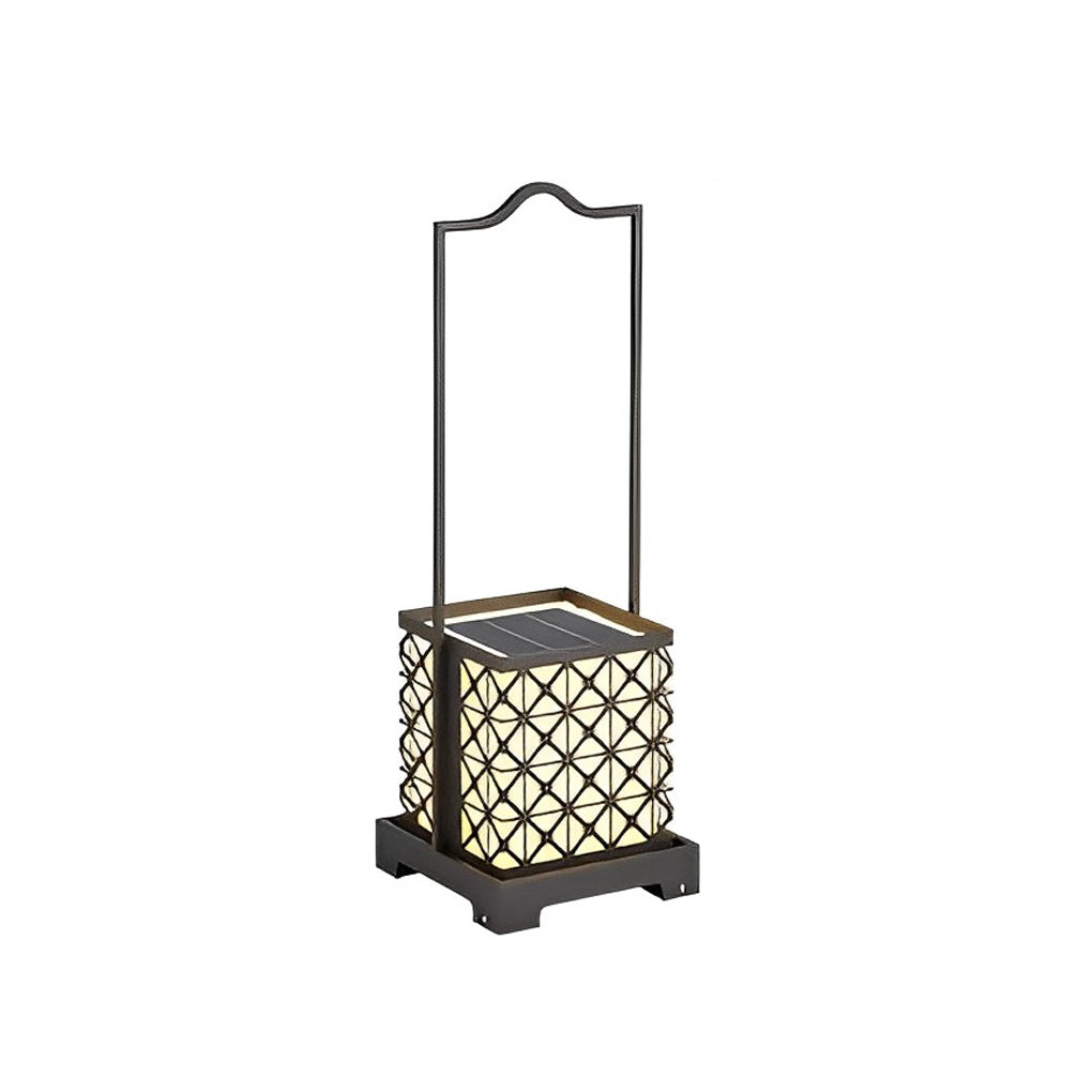 Modern Retro Portable Outdoor Lantern — Stainless Steel & PE, Solar / Hardwired, LED 3000K, IP65, Black