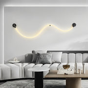 Flexible Rope Linear Wall Sconce — Stainless Steel with Silicone & Nylon, LED 6.5W / 12.5W, 3000K Warm White, Hardwired