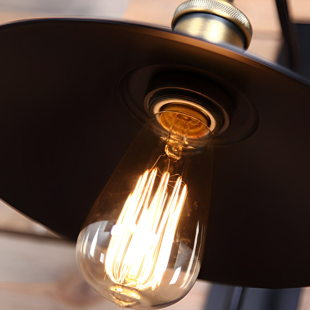 Adjustable Retro Industrial Swing-Arm Wall Sconce — Black Iron and Glass, 6W LED E27, 10" × 22"
