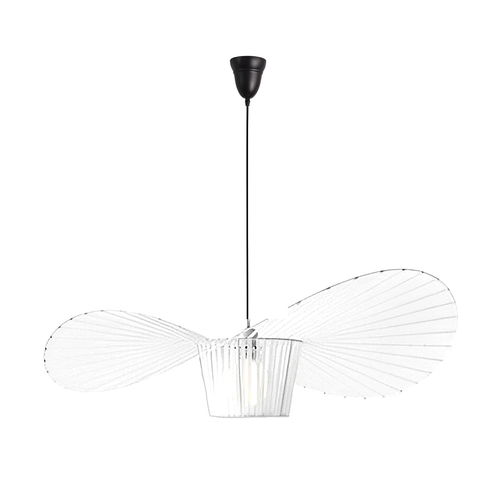 French Hat Fabric Chandelier — Metal Frame, E27, Adjustable, 23.6" or 31.5", Black / Brown / White