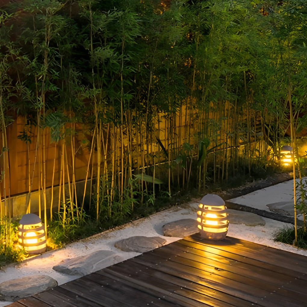 Elegant Egg-Shaped Resin Outdoor LED Lawn Light Waterproof & Modern Lighting