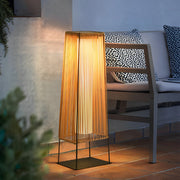 Outdoor Solar Floor Lamp — Rubber Shade, Stainless Steel, 3000K, Solar / Hardwired, Waterproof