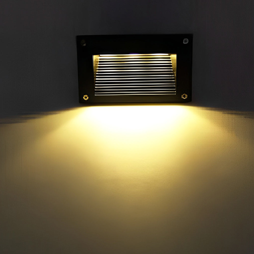 Modern Recessed LED Step Light — Aluminum, 3W, IP65 Weatherproof, Warm/Cool/Yellow