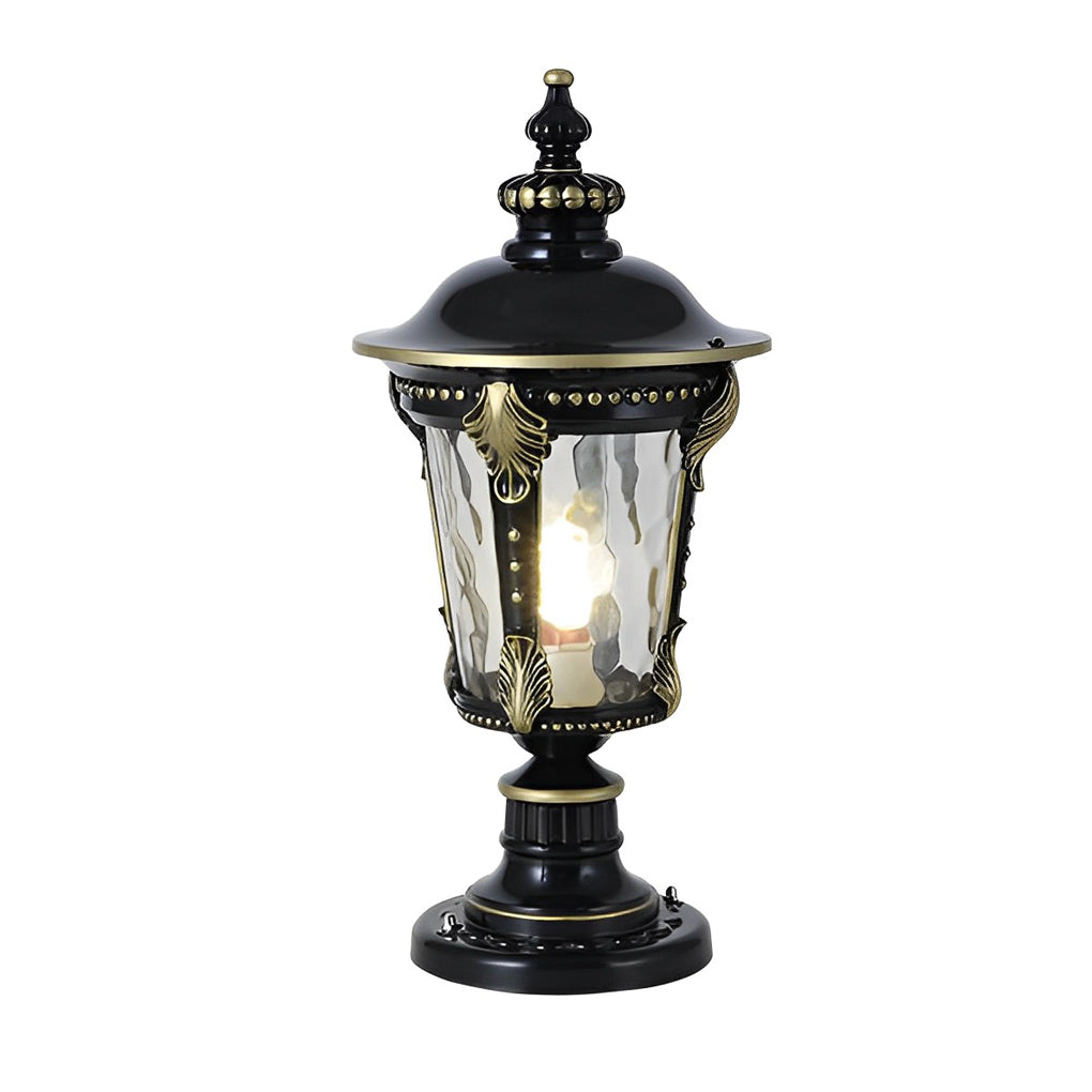 Retro Outdoor Fence Post Light — Die-Cast Aluminum & Glass, Solar/Hardwired, IP55, 3W, Remote, 3-Step Dimming, 9.4"×19.3"