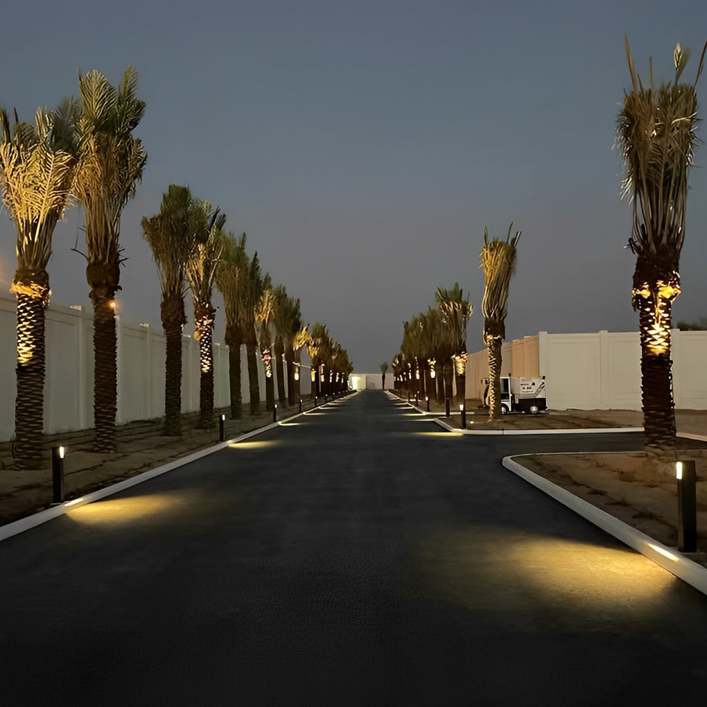 Modern Aluminum LED Bollard Path Light — Black, Front-Slide Design, IP65, Hardwired, 3000K / 6000K