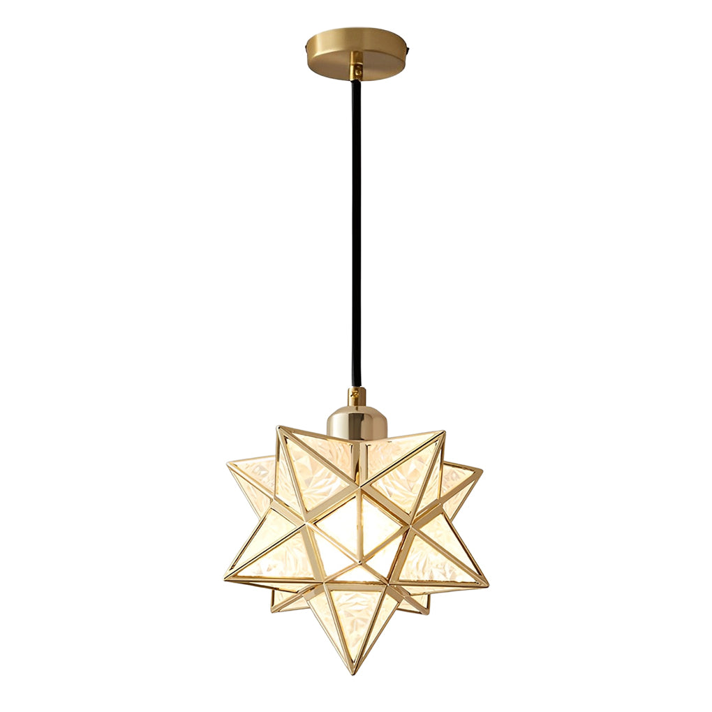 Five-Pointed Star Mini Pendant — Iron and PVC, E27, Three-Step Dimming (3000K/4500K/6000K), 7.9" Diameter