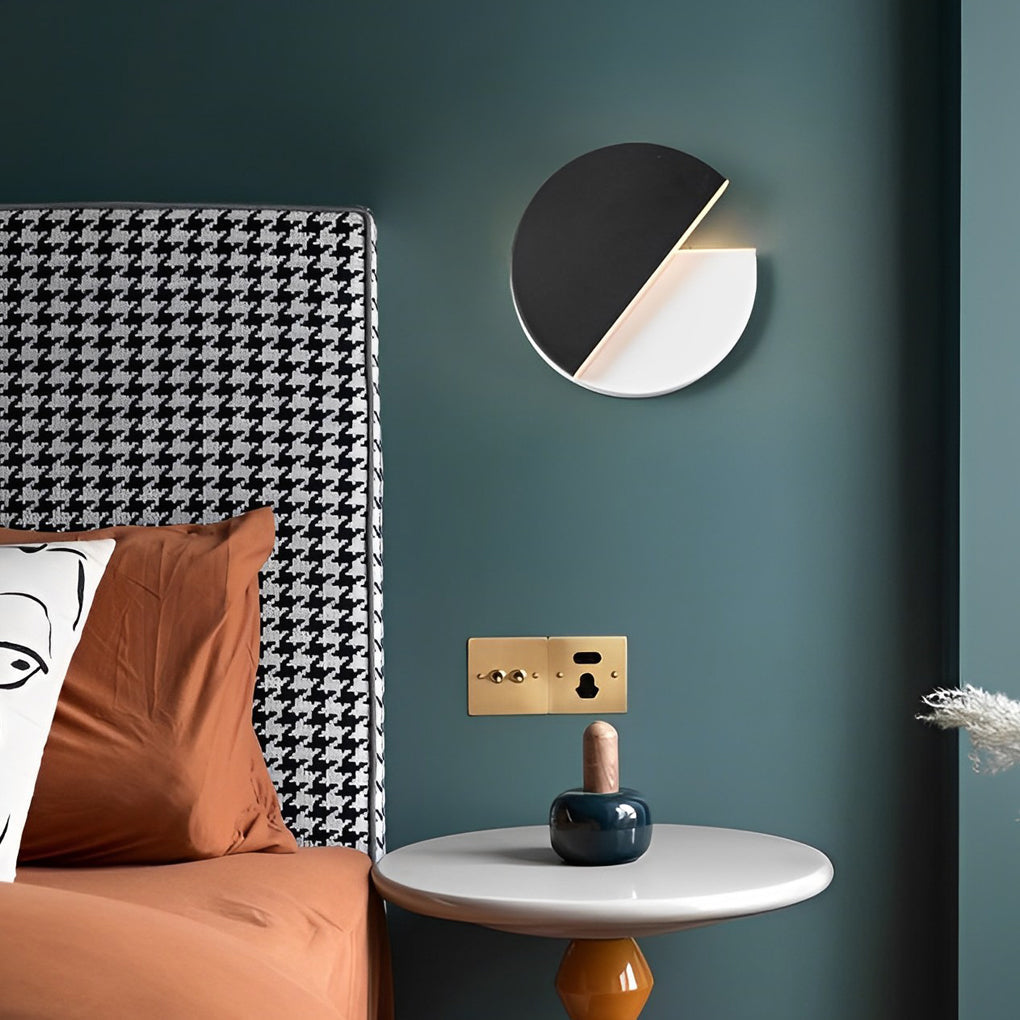 350° Rotatable LED Wall Sconce — Black ABS and Acrylic, 10W Warm White, 9" Minimalist