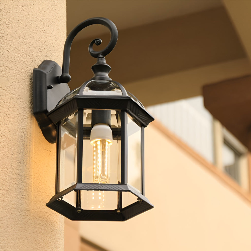 Vintage Double-Layer Glass Outdoor Wall Sconce — Die-Cast Aluminum, E27, IP-Rated Weatherproof