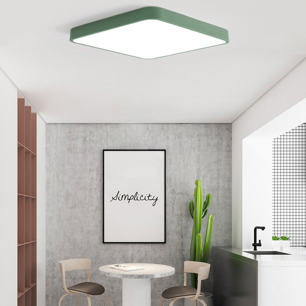 Modern Square LED Flush-Mount Ceiling Light — Metal, PVC & Acrylic, 20W, 3000–5400K, 16"