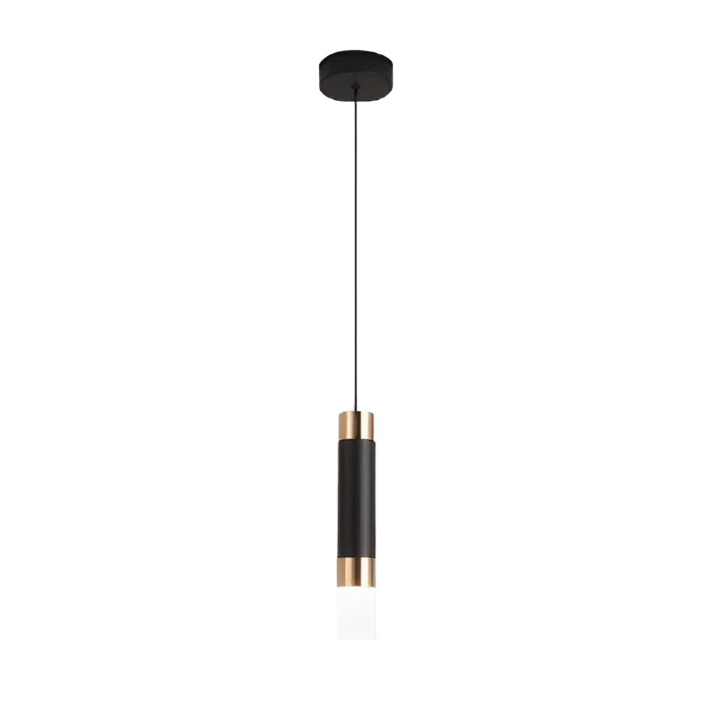 Minimalist Black LED Mini Pendant — Aluminum and Bubble Acrylic, Adjustable 78" Cord