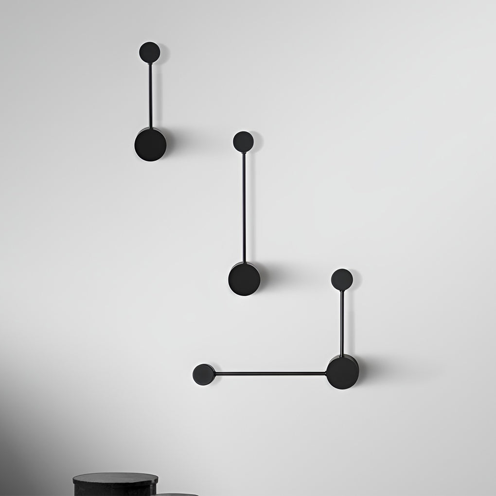 Round Linear LED Wall Sconce — Black Aluminum, Warm White / 6000K, Straight or Right-Angle