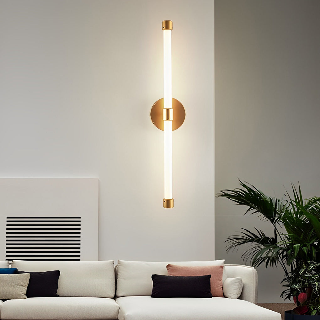 Minimalist Strip LED Wall Sconce — Iron and Acrylic, 10W, Three-Step Dimming, 3000K/4500K/6000K, 24" Linear
