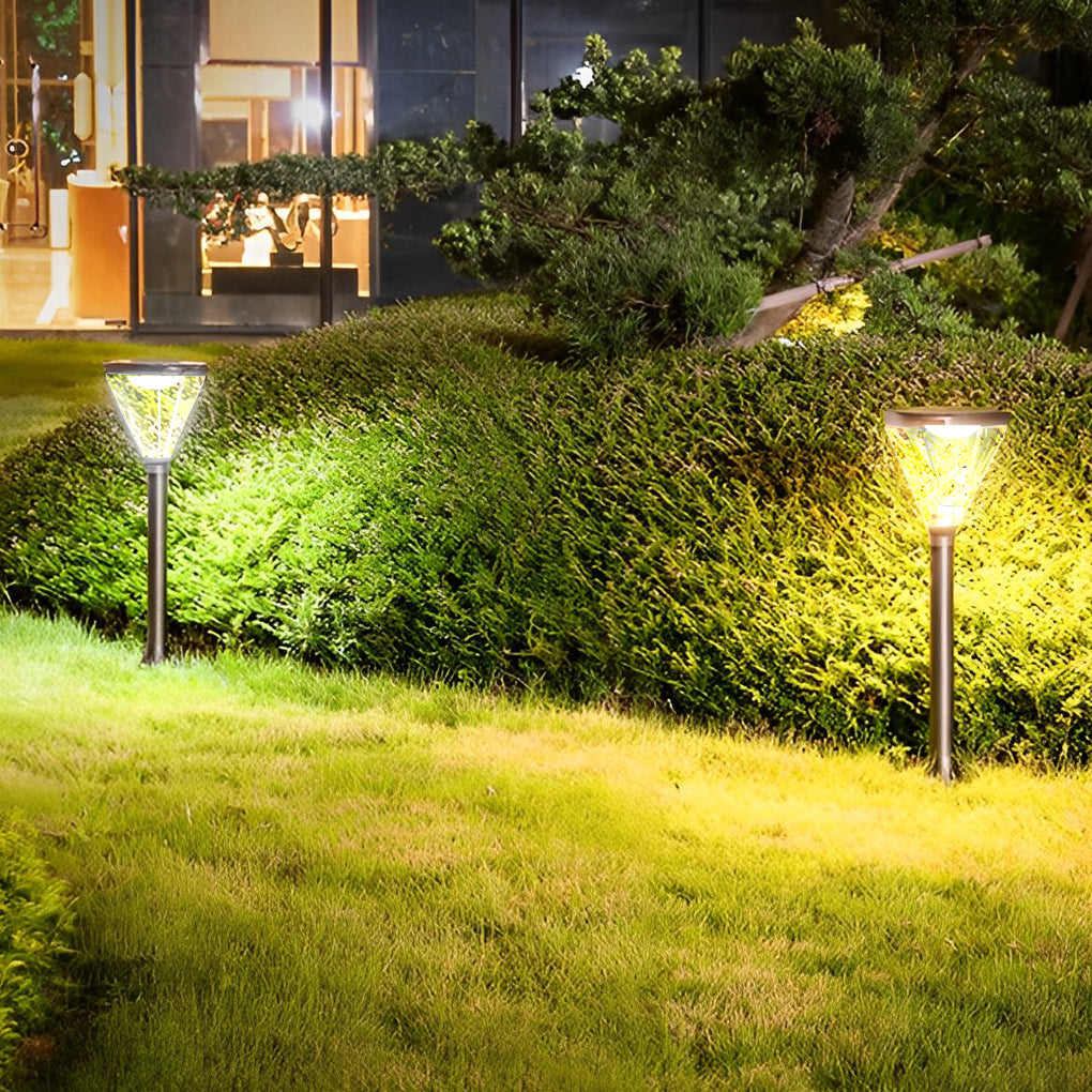 Modern Adjustable Black Solar LED Path Light — Die-Cast Aluminum & Acrylic, IP55, 6000mAh, Warm White + White