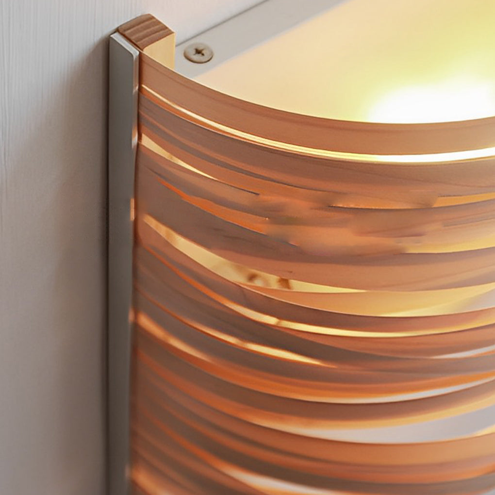 Handmade Semi-Cylindrical Wood Wall Sconce — Soft Ambient Light, Bedroom & Living