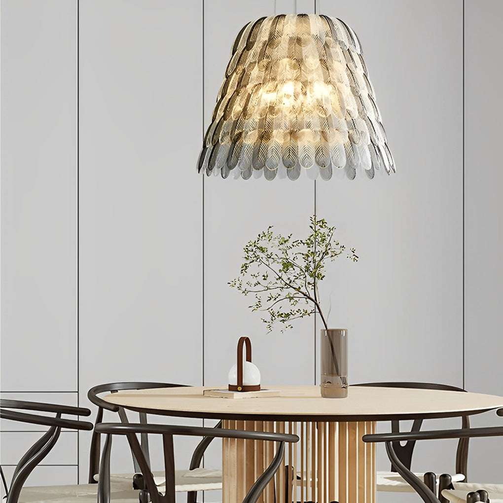 Feather Chandelier — Acrylic, E27, Three-Step Dimming (3000K/4500K/6000K), Gray or White