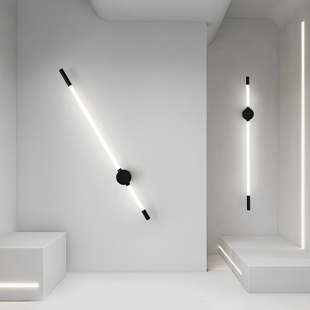 Minimalist Linear Wall Sconce — Iron and Acrylic, LED, 10W/17W/24W, 3000K/6000K, Vertical or Horizontal Mount