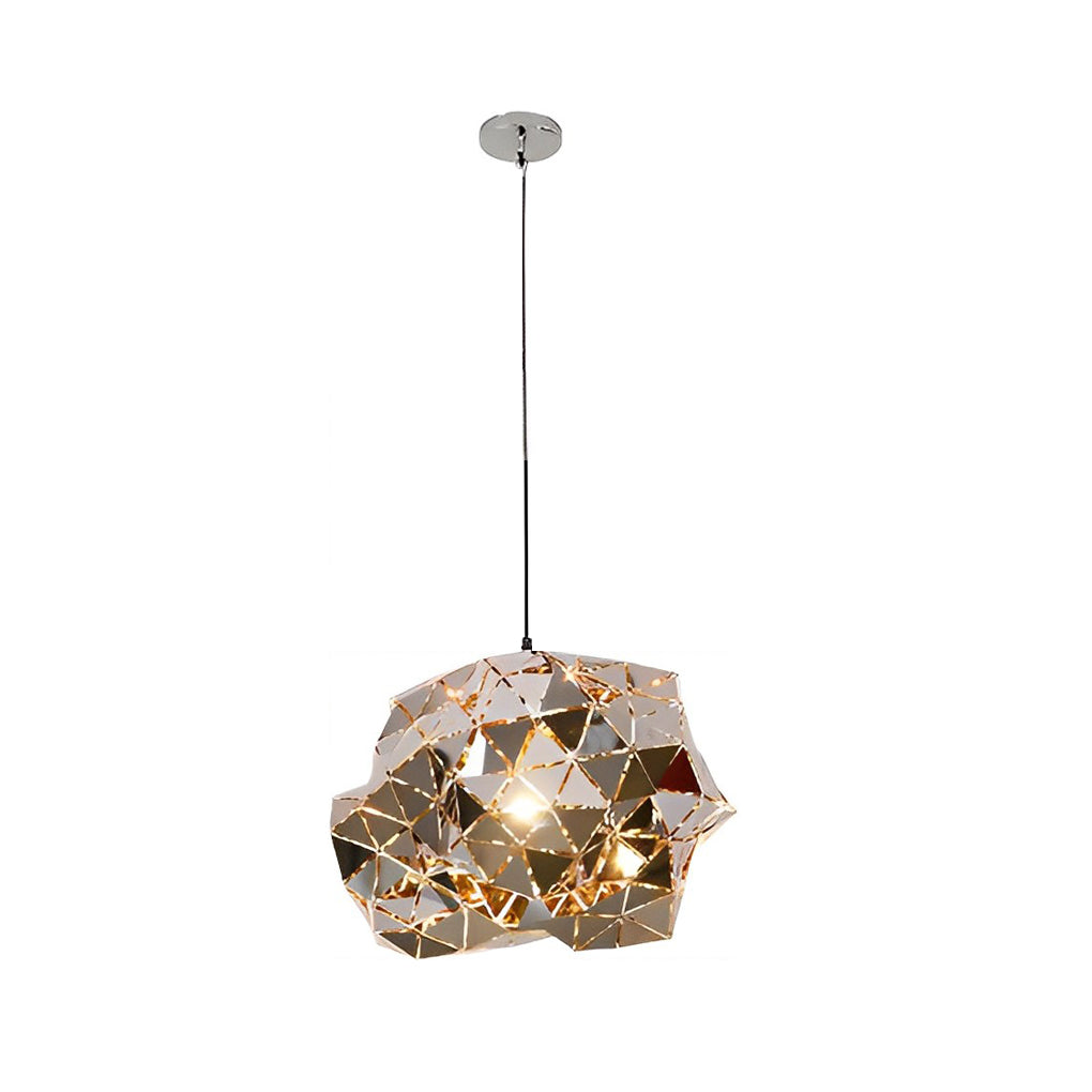Postmodern Irregular Chandelier — Hollow Stainless Steel, Hardwired, Multiple Sizes