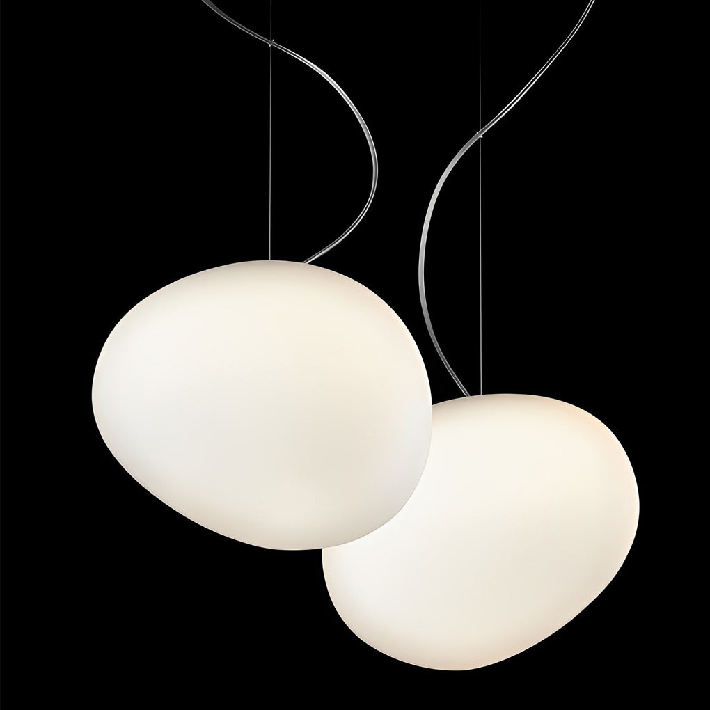 Modern Round PE Pendant Light — White, LED Warm White 3000K, 1-Light, Available in 9", 13" & 18"
