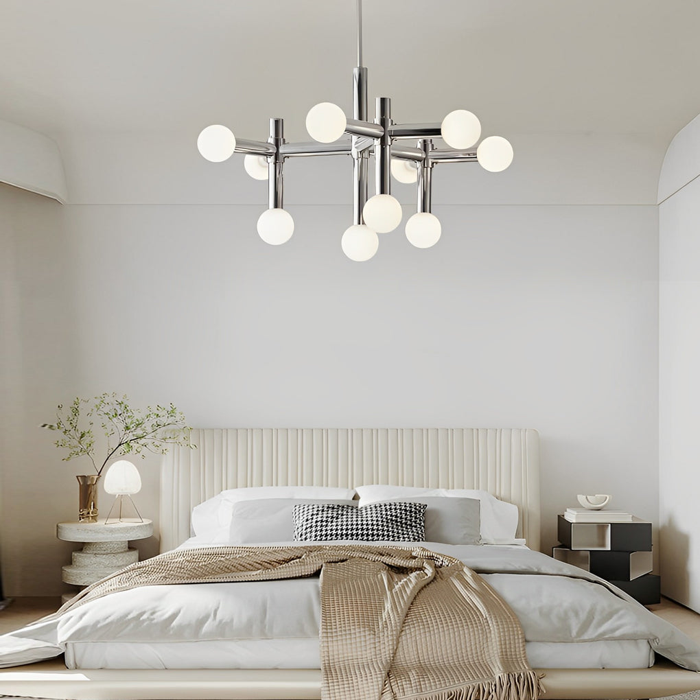 Sputnik Chandelier — Chrome, Iron & Glass, 10-Light, 31.5" Diameter, E27