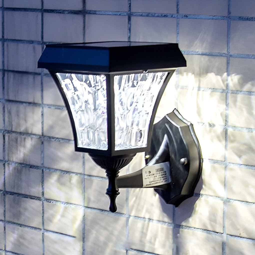 Modern Outdoor Solar Wall Sconce — Die-Cast Aluminum, LED, Touch Control, 360° Waterproof, 9"W