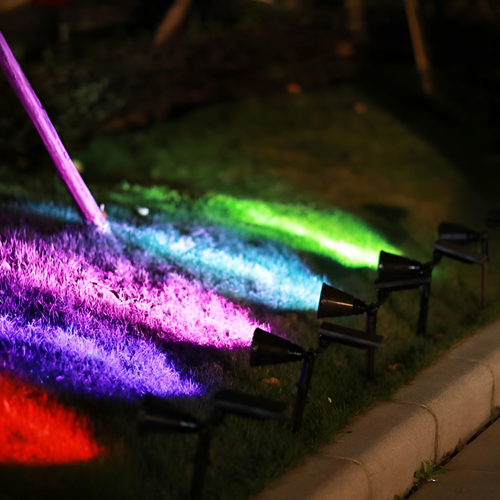 Solar LED Tree Spotlight — ABS, 7W Waterproof, Warm White / RGB, Landscape