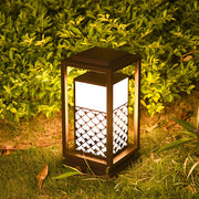 Retro Black Solar Bollard Pathway Light — Galvanized Steel and Acrylic, LED, IP65 Weatherproof