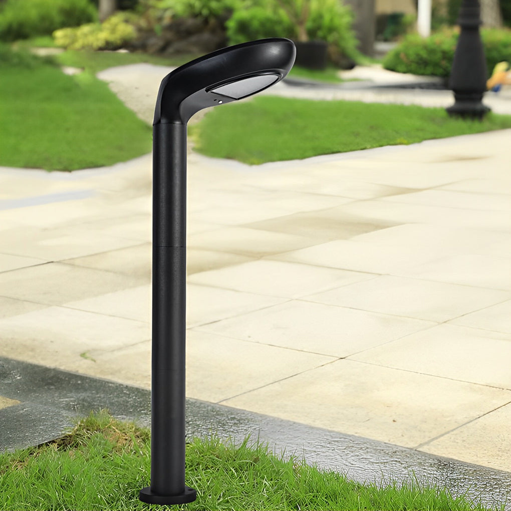 Bean Sprout Solar Bollard Light — Black Aluminum, LED, IP65 Weatherproof, 15"/24"/33"