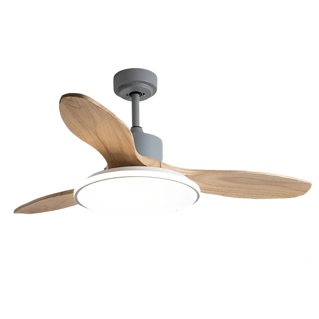 Nordic Ceiling Fan Light with Remote Control - Wood Mute Design and 3-Step Dimming LED Luxe